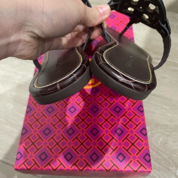 Tory Burch metal miller sandals coco bark dark brown - Picture 5 of 6